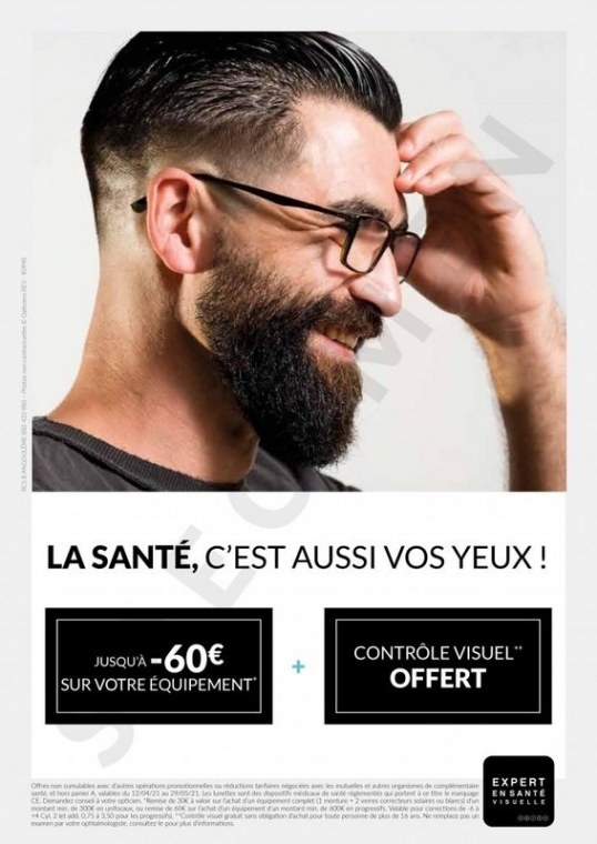 Promotion sur les lunettes dans votre magasin d'optique à Angoulême du 12 avril au 29 mai 2021 !, Angoulme, Optique Saint Cybard